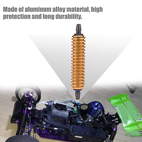 Tbest RC Car Cooler, Back Pressure Fuel Tank Cooler Aluminum Alloy Vehicle Cooler Compatible with Nitro Car Buggy Truck(Gold) Model Car Accessories