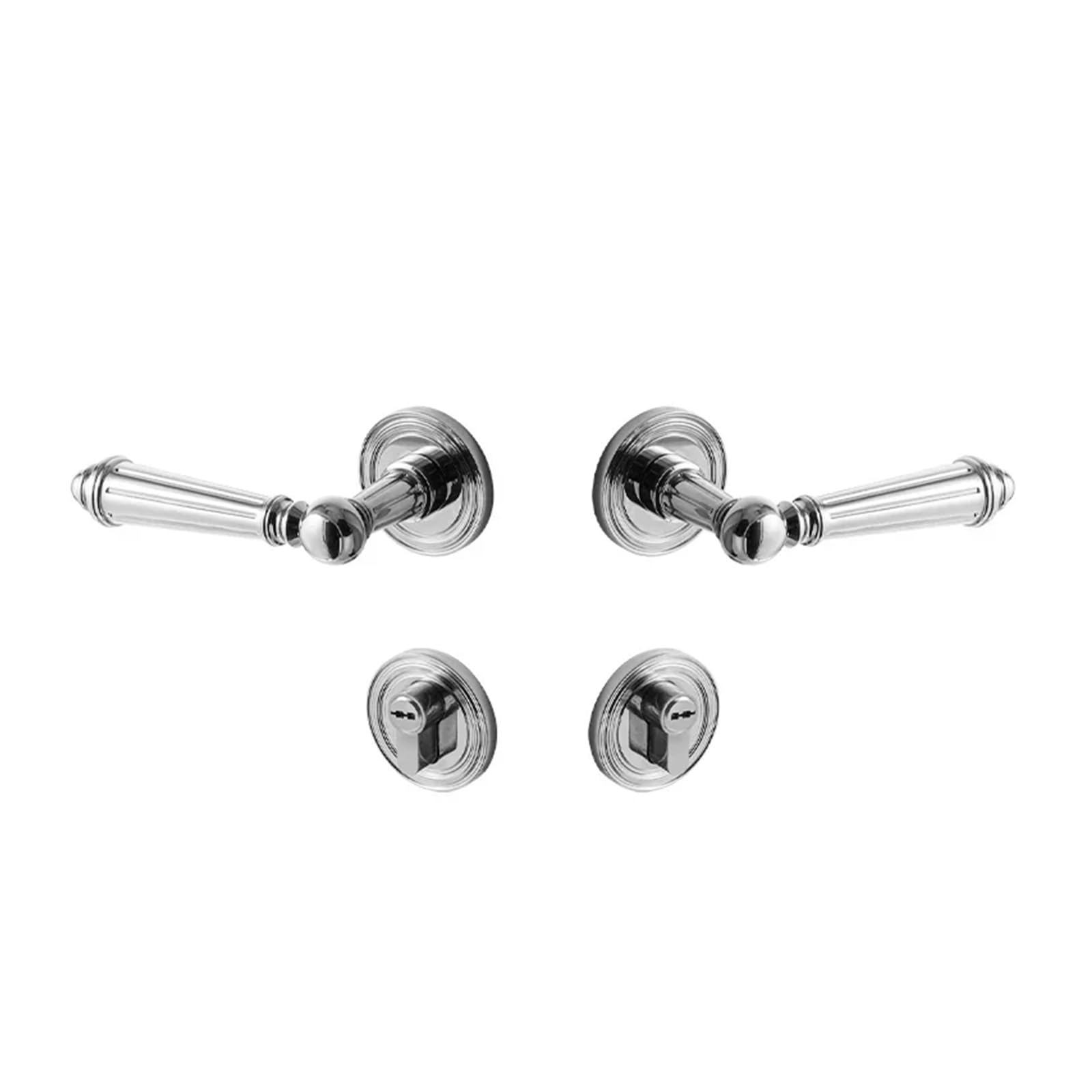 OPTEPYOE Brass Furniture Door Lock Handle Set Hardware(Ivory)