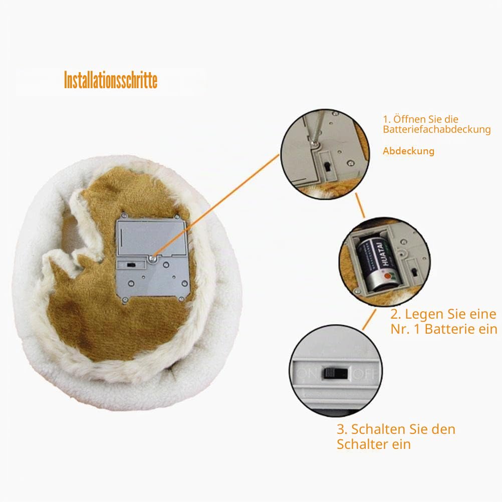 Schlafendes Katzenspielzeug, Atmende Katze, Stofftierpuppe mit Matte, Plüschtiere für Kinder, Heimdekoration, Weiche Matte, Bett und Simulierter Klang (2)