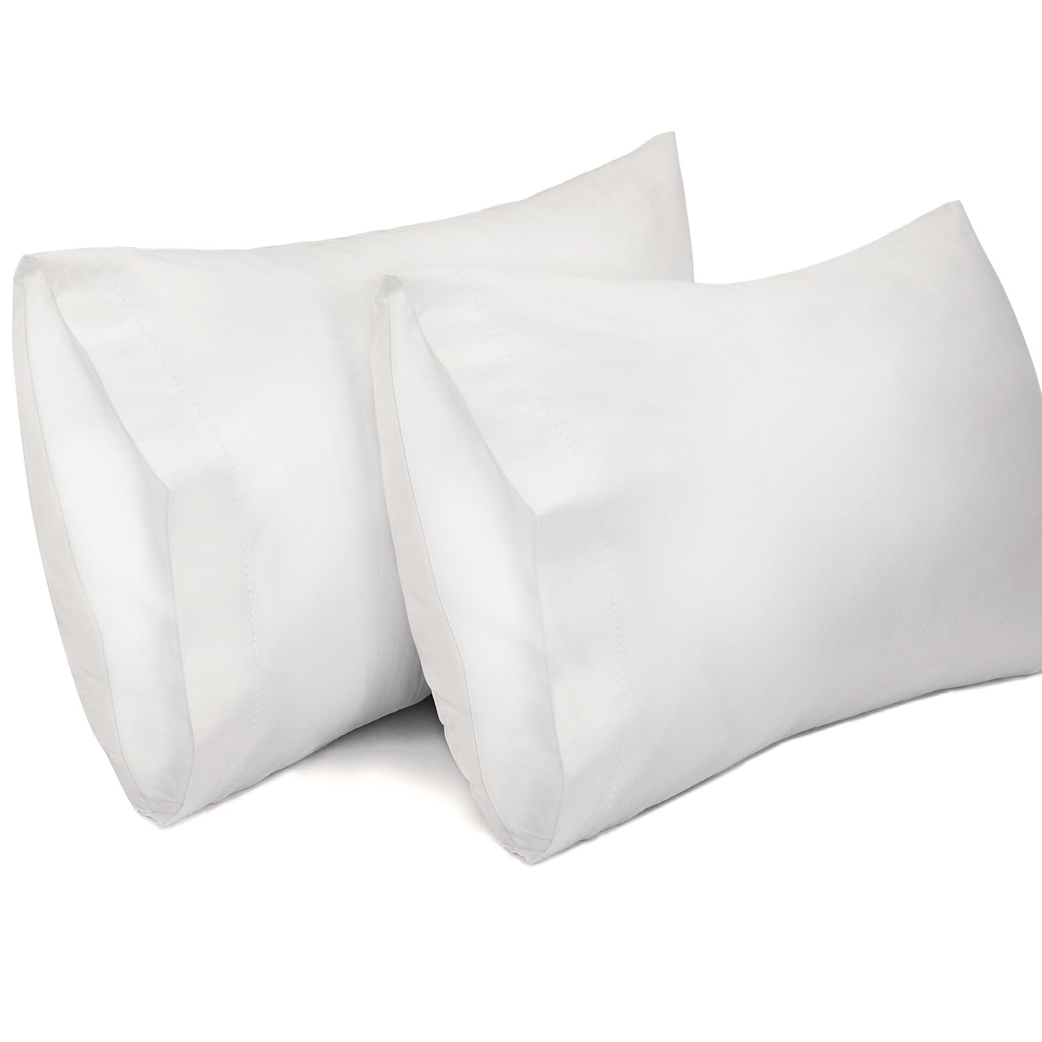 Lirex 2-Pack Federe Per Cuscini, 100% Cotone Traspirante Federe Pillow Covers, 50 X 75 Cm, Bianco-image