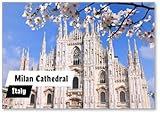 Design exclusif Aimant de réfrigérateur Cathédrale de Milan Printemps