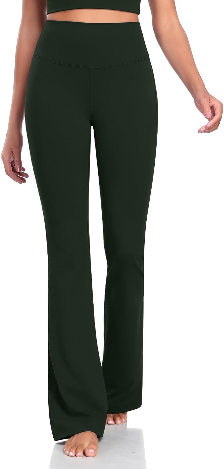 HeyNuts Harmony Flare Leggings 29"/30.5"/32.5"/34.5", High Waisted Tummy Control Wide Leg Bootcut Yoga Pants Lounge Soft