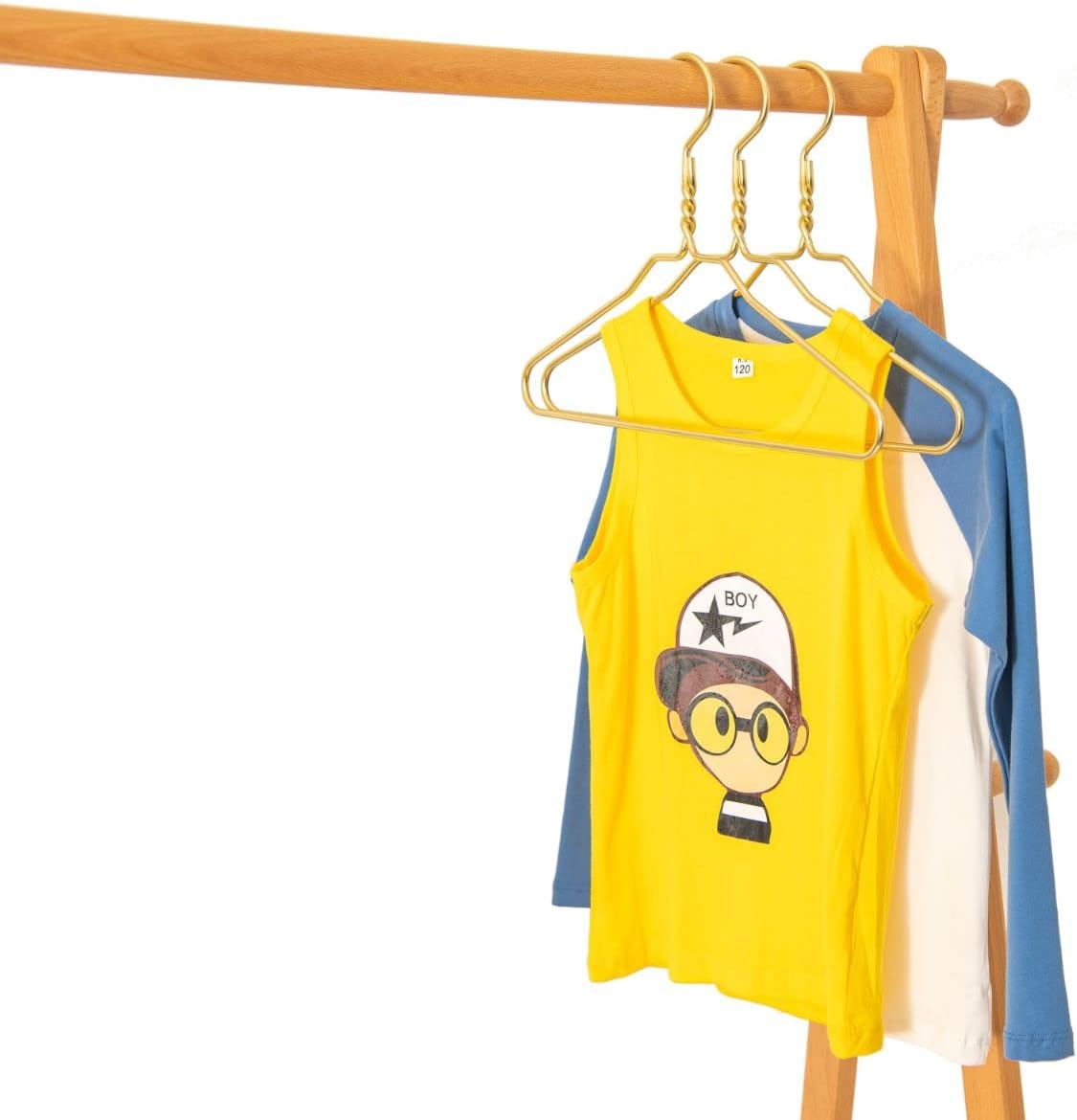 Beautiful Gold Aluminum Metal Suit Hangers Heavy Duty Coat Hangers (14" Junior/Teens Size - Aluminum)