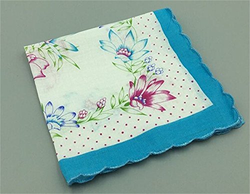 image for Forlisea Womens Colorful Ladies Hankies 100% Cotton Handkerchief Wendd