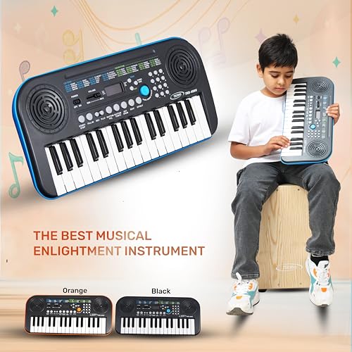 Image of Techno RJ-TC-TKB4995 Portable Digital Keyboard Piano, Blue, 32-Key