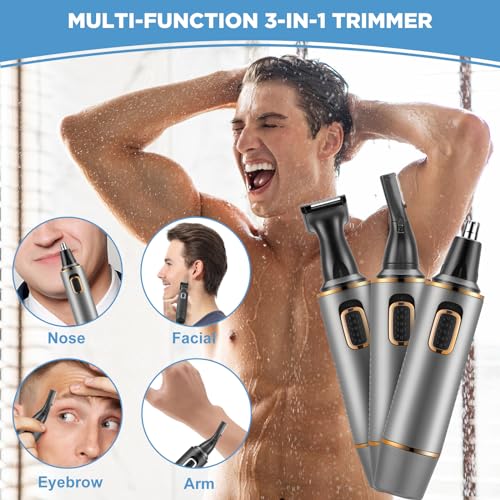 Image of Nose Trimmer for Man Rechargeable 3-In-1 Versatile Nose Hair Remover For Men Professional Painless Electric Shaver For Nose Ear Beard Facial Pubic Hair Body Hair Trimmer For Men, Wet Or Dry Use