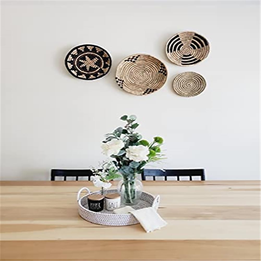 EFLALYHG Azul Decorativo,Cestas de Pared Tejidas a Mano Multiusos de Hierba Marina,Decoración de Pared Boho de Hierba Marina,Cestas Decorativas de decoración de hogar para salón,Cestas africanas
