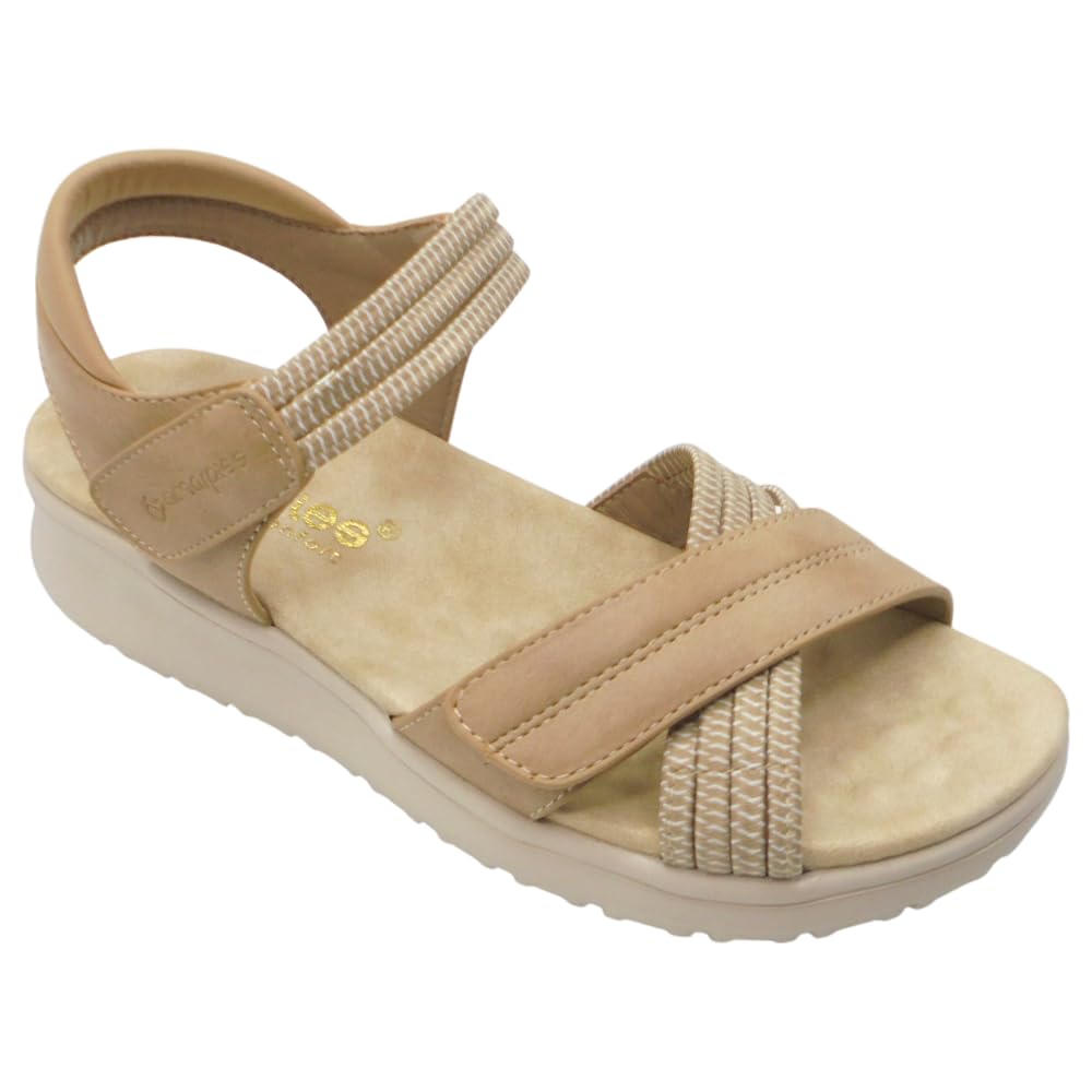 Amarpies - ABZ30159 Sandalias de Cuña Mujer, Horma Amplia, Ligeras y Cómodas con Suela PU – Uso Diario y Máximo Confort para: Mujer