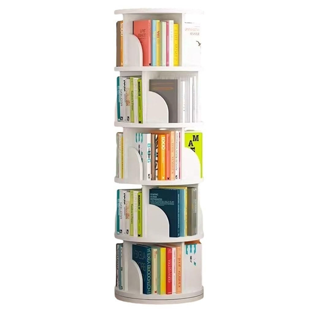Libreria Girevole Multifunzionale - Espositore da Terra a 2/3/4/5/6 Livelli per Libri e Decorazioni, Perfetto per Soggiorno, Ufficio e Studio (51 x 159 cm)