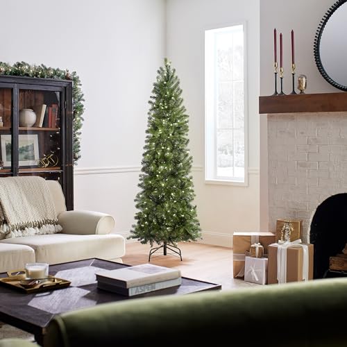 National Tree Company PEDD4-392D-65 Pre-Lit 'Feel Real' Artificial Slim Downswept Christmas Tree thumb #3