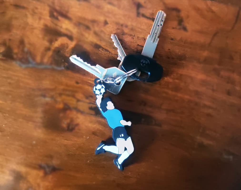 Portachiavi forma mano Diego maglia Argentina PVC 8 cm idea regalo Napoli