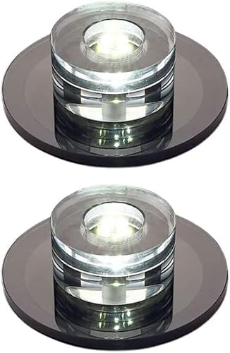 HynJGih ESTTIA 2Pack Nordic Black Crystal LED Downlight Recessed Spotlight Modern Round LED Recessed Lighting kit Fixture Corridor Aisle Recessed Ceiling Light(Warm Light)