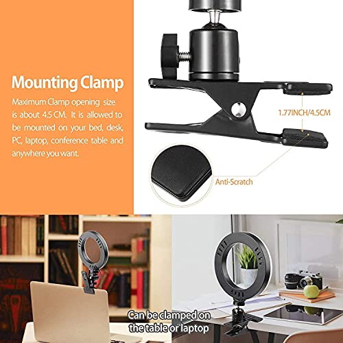 ENEGON RGB Videokonferenzlicht, Dimmbares 6-Zoll-Selfie-Ringlicht, Videokonferenzen, Webcam-Beleuchtung für Fernarbeit… – Bild 5