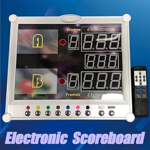 Marcador electrónico de billar con pantalla LED y control remoto de pared 2