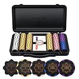 SLOWPLAY Nash クレイポーカーチップセット 14g テキサスホールデム 300枚 [チップバリュー表記あり] と耐久性に ポリカーボネート製ケース ポーカープレイヤーへのギフト
