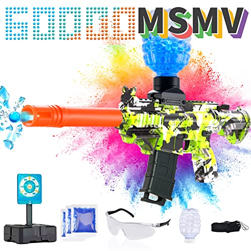 Electric Gel Ball Blaster with 60000+ Water Beads, Eco-Friendly Splatter Ball Blaster, for Outdoor Games Toys for Activities Team Games, 12+ Birthday Gifts, for Boys and Girls Adult, Green