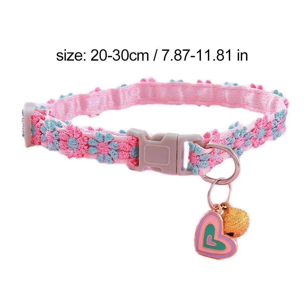 Amazon.co.jp: 猫首輪 ネコ 首輪 鈴付き ハート型/デージーの花