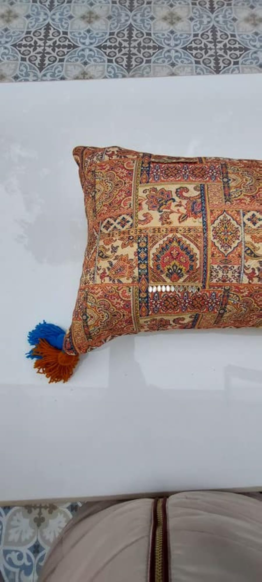 Silk Indian Pattern Cushion Cover (12X12)