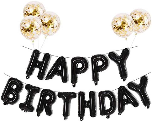 GZLCWL Birthday Banner Pink16 Inch Foil Banner Bunting Balloon Self Inflating 13 Letter Alphabet Balloons 5Pcs Pink Confetti Balloons happy birthday decorations set for girl