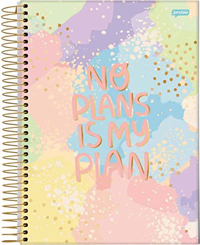 Caderno Espiral Univ CD 1 Matéria 80 Fls La Creme No Plans Jandaia