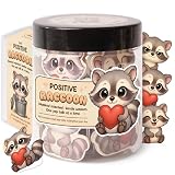 Miarita Positive Raccoon Jar – 60 Positive Affirmation Cards for Women, Mindfulness Cards, Stress Relief & Self Care Gifts for Women, Teen Girl, Birthday Gift for Her, Friendship Gift, Raccoon Gifts