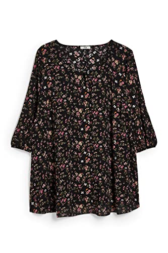 C&A Damen A-Linie Knopfausschnitt Bluse Blumenmuster Große Größen...