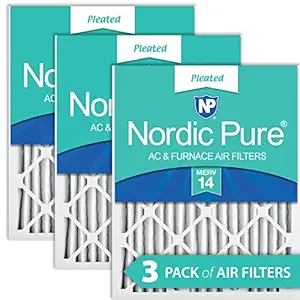 Nordic Pure 16x25x2M14-3 Pleated AC Furnace Air Filter, Box of 3