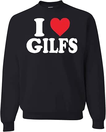 wild custom apparel I Heart Gilfs Mens Crew Neck at Amazon Men’s