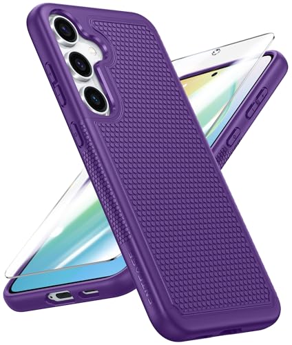 Image of FNTCASE for Samsung Galaxy S25-Plus Case: S24-Plus Dual Layer Heavy Duty Phone Protective Cover Shockproof Rugged with Non-Slip Textured - Military Drop Protection Bumper Tough - 6.7 inch(Purple)