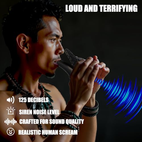 Image of Aztec Death Whistle, Reaches over 125 Decibels Loud Real Screaming Collectible Traditional Aztec Death Whistle Loudest Authentic Human Sounding Screams Loud Halloween Costumes Gift Self defense