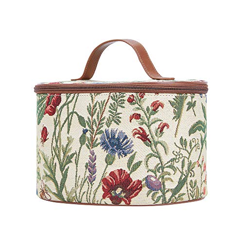 Signare Tapisserie kulturtasche,damen, make up tasche, kosmetikkoffer, make up aufbewahrung mit Garten Designs. (Morgengarten) Cover