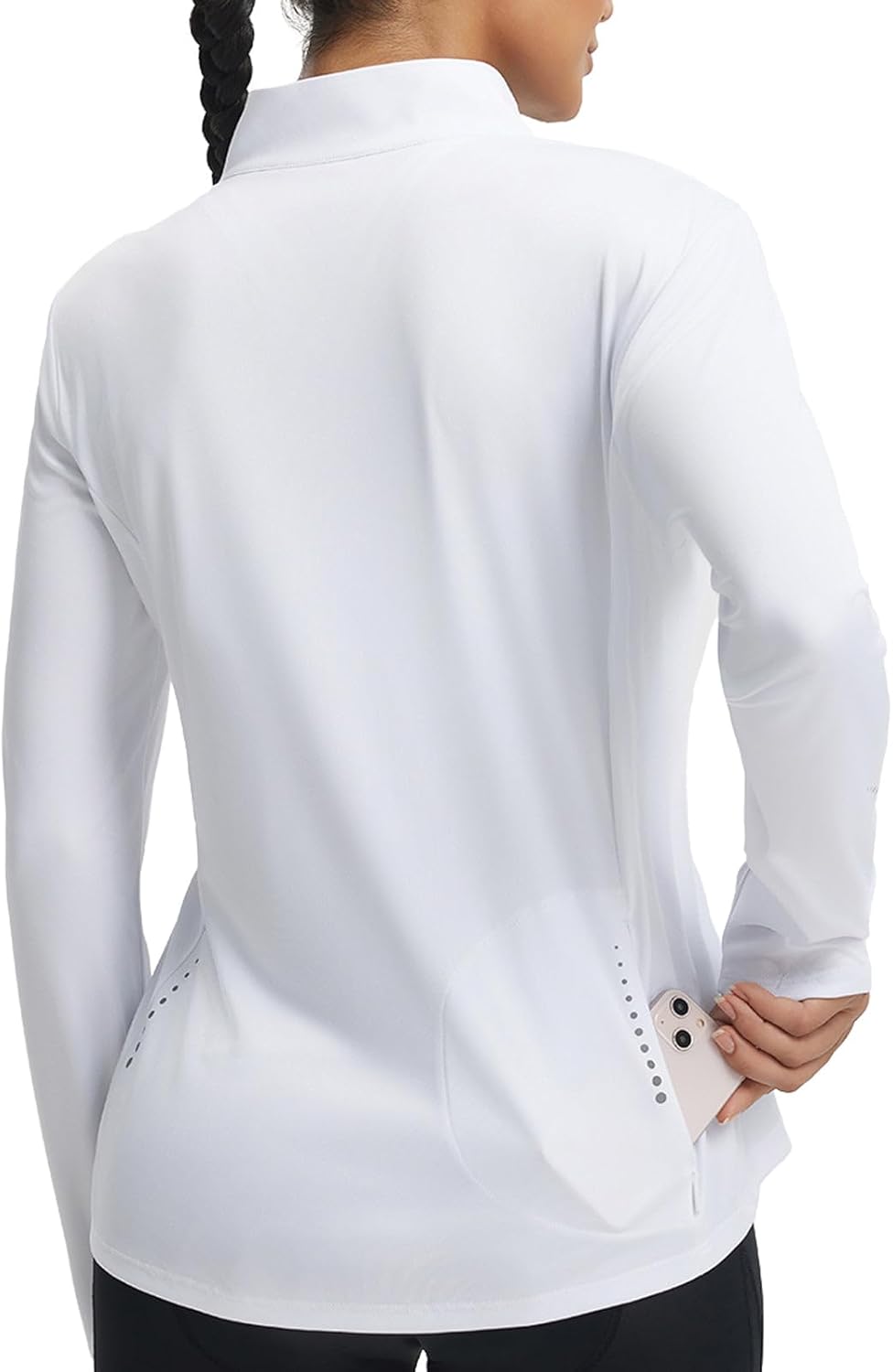 baleaf Women's Quarter Zip Workout Shirts Long Sleeve Sun Protection Athletic Quick Dry UPF 50+ Running Tops Pockets Cycling