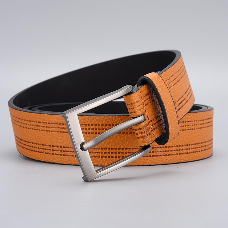 Men's Belt Zinc Alloy Buckle Pin Buckle Belt Business Casual Versatile Belt Reusable Belt Easy to Carry Men's Belt4