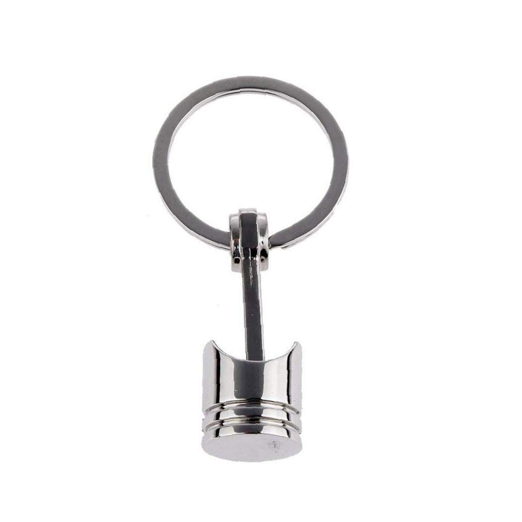 Durable Piston Keychain Metal Auto Part Engine Key Chain Solid Valve Connecting Rod Piston Key 1pc
