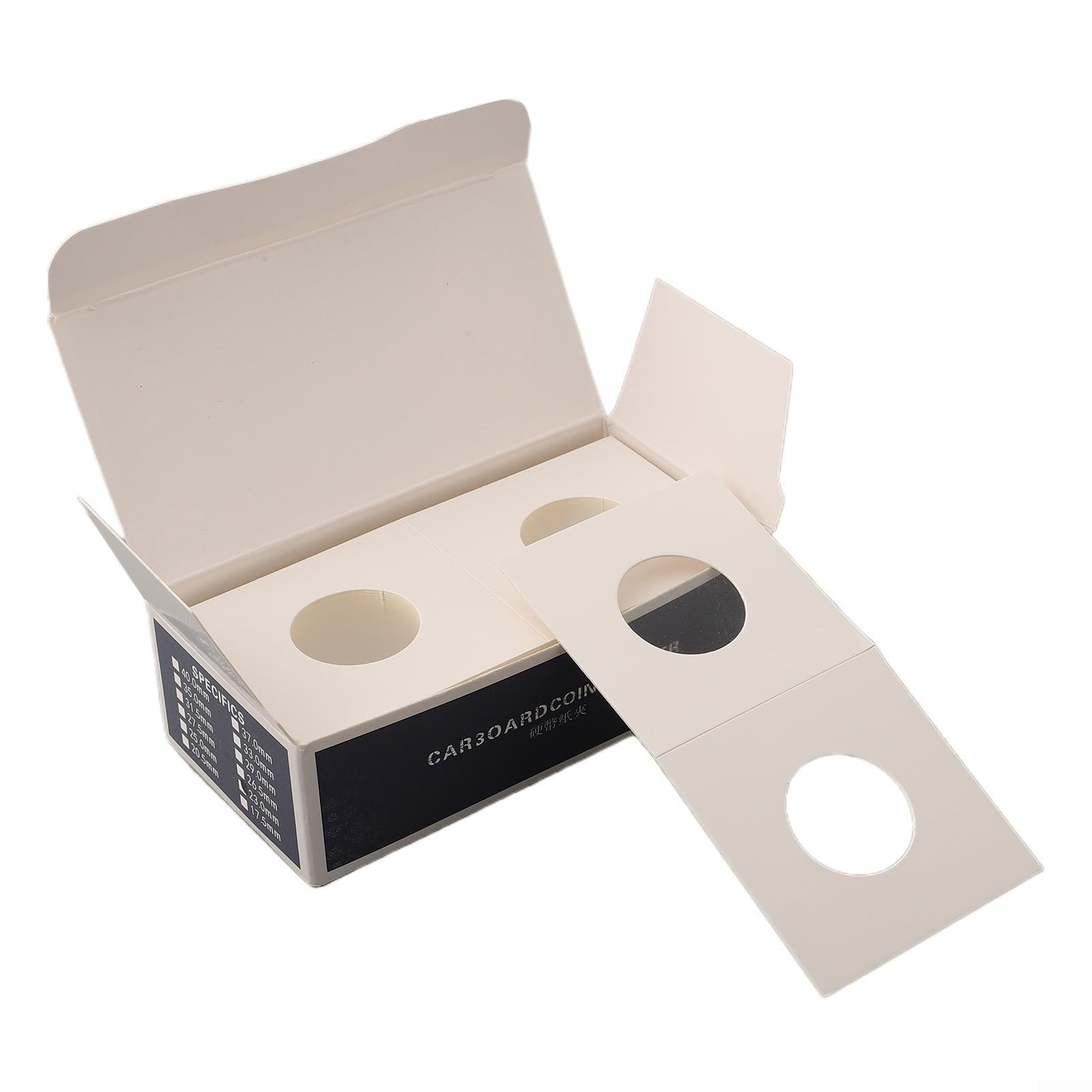 Boîte Carrée En Carton Pour Collection De Pièces De Monnaie – Diamètres Multiples (17,5 à 40 Mm) – Contient 50 Pièces – Protection Sûre Et Stable – Idéale Pour Collectionneurs