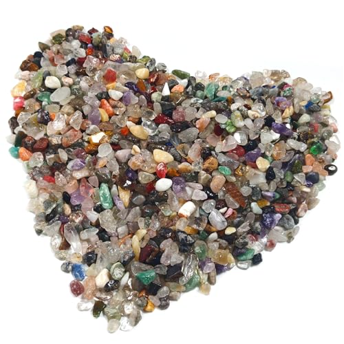 900g Gemme Pietre Decorative, Mix di Gemme Colorati Pietre,Naturali Lucidata per DIY,Acquario, Giardino e Piante in Vaso Decorazione (7-9mm)