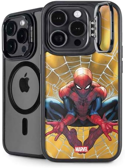Skinit Kickstand Phone Case Compatible with iPhone 16 Pro - Officially Licensed Marvel Spiderman New Suit Spiderman Design