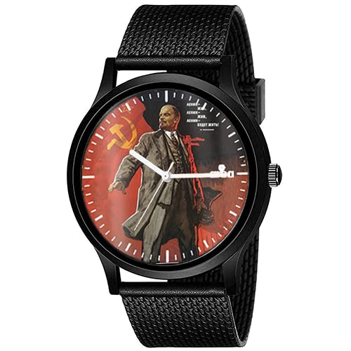 AROA Watch New Watch for Vladimir Lenin Model : 584 Black Metal Type Analog Black Strap Watch Black Dial for Men Stylish Watch for Boys (B0C5MBNXLM) Amazon Price History, Amazon Price Tracker