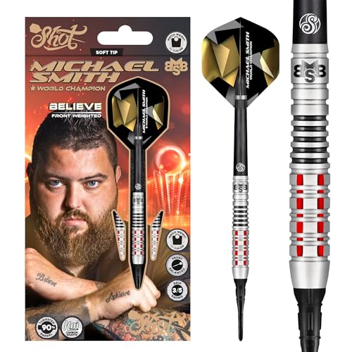 Fléchettes plastique Shot Michael Smith Believe pour vos soirées de jeu en 18g