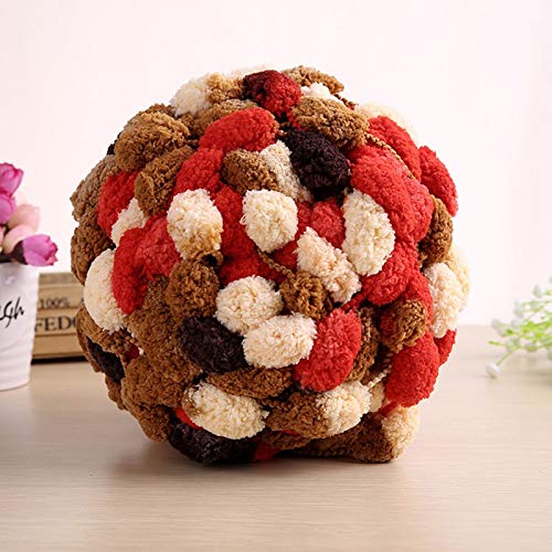 XIONGHAIZI Thick Woollen Big Soft Rainbow Pom Pom Yarn Hand Knitting Crochet Yarn DIY Blanket Cushion Colorful Pompom Thread (Color : 20)