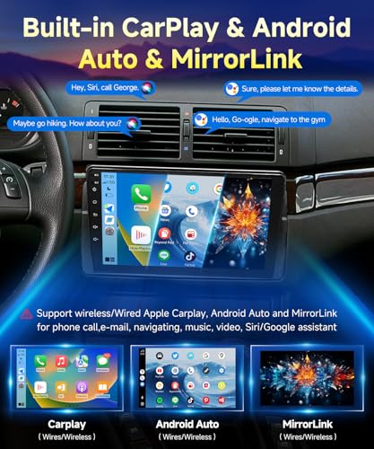 VQU 8Core Android Radio for BMW 3 Series 328i E46 325i 330i 1998-2005, M3 2000-2006 Stereo Wireless CarPlay Android Auto, 9" IPS Touch Screen for BMW 328xi GPS WiFi/Bluetooth/SWC/FM/RDS/DSP/EQ/Camera - image 3