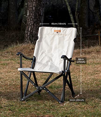 Smore-Outdoor-Camping-Armchair-Small-Lightweight-Folding-Chair-with-Back-Pocket-Portable-Picnic-Chair-with-Carry-Bag-Foldable-Chair-for-Camping-Picnic-Beach-Hiking-BBQ-Beige