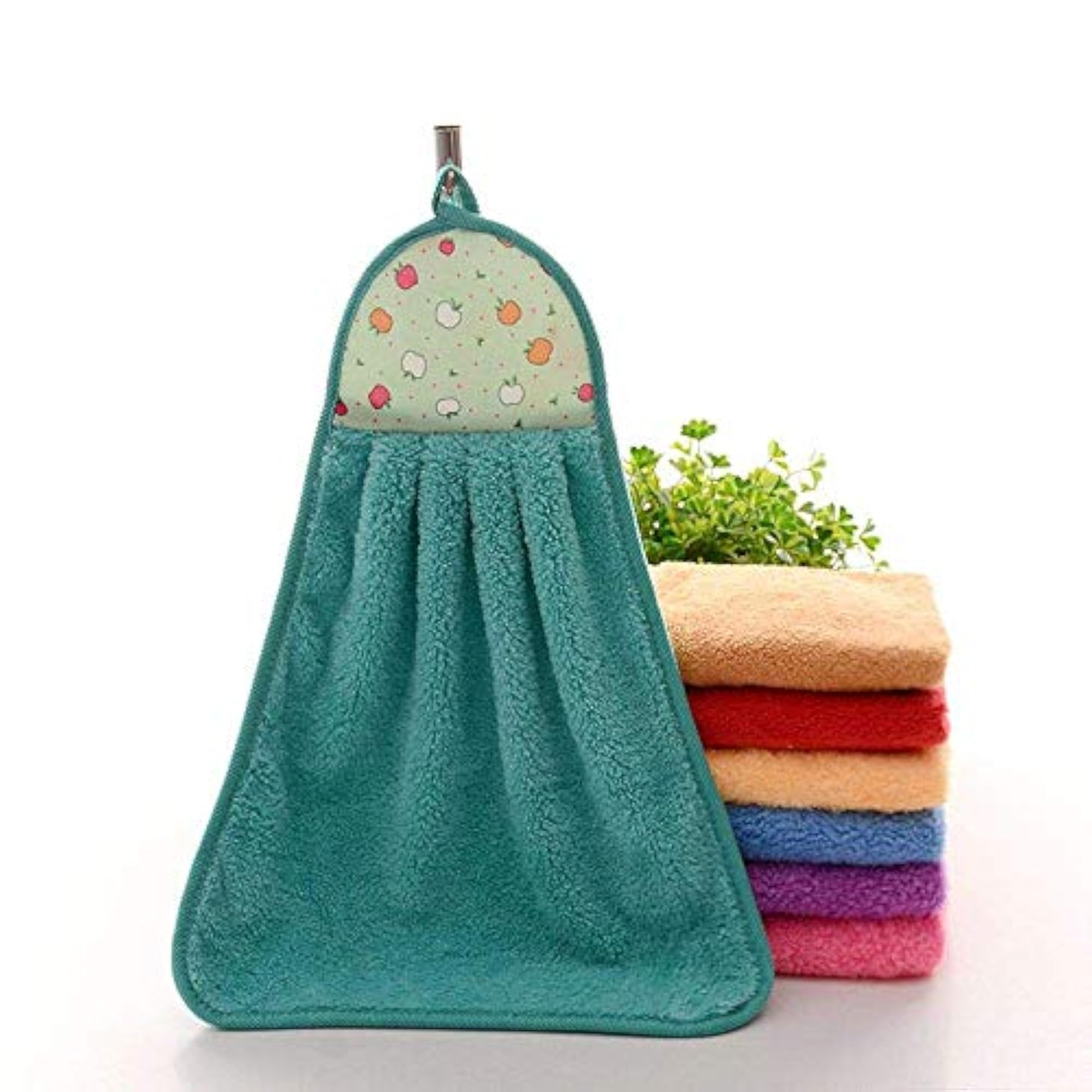 Microfiber Hand Towels with Hanging Loop, Multicolour