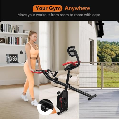 Foldable Exercise Bike with Backrest