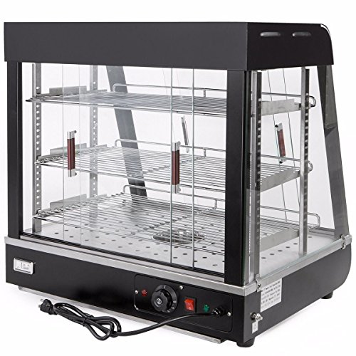 Ensue 1200W Commercial Countertop Restaurant 3 Tier Food Warmer 27" Display Case Pizza Hot Dog Heated