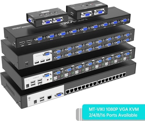 MT-VIKI 8 Port KVM Switch Rack Mount Over CAT6 Cable, HDMI/VGA CAT7 KVM Console USB HDMI/VGA to CAT6 Dongle Not Included — 사진 6