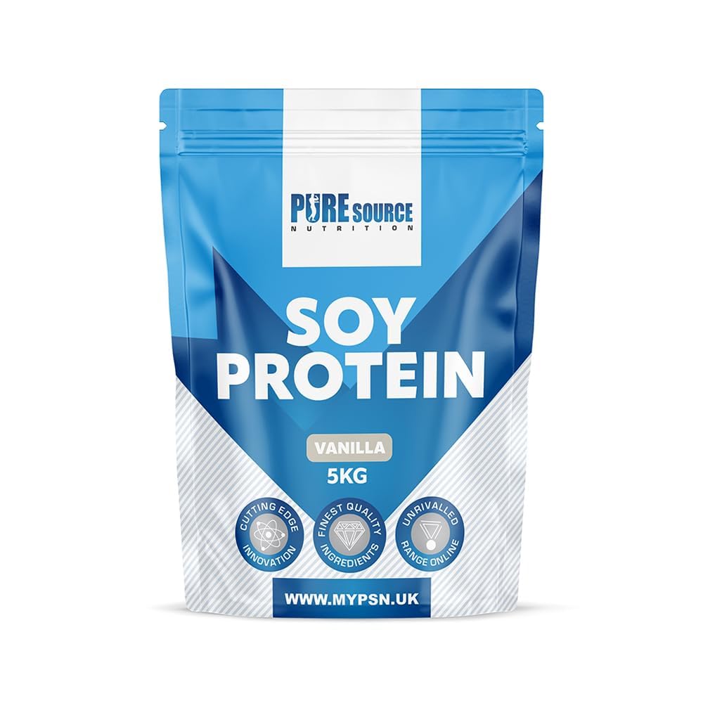 Soy Protein Isolate Powder (90% Protein) 5Kg Vanilla SOYA Protein Vegan Powder for Superfood Supergreens Dairy Free Plant Based Protein (5Kg, Vanilla)