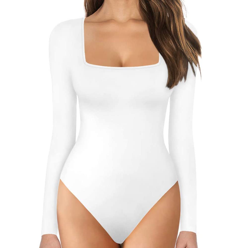 KOEMCY Body Mujer Sexy Bodies Vestir Manga Larga Elegante Mono de Negro Mujer Top Bodysuit