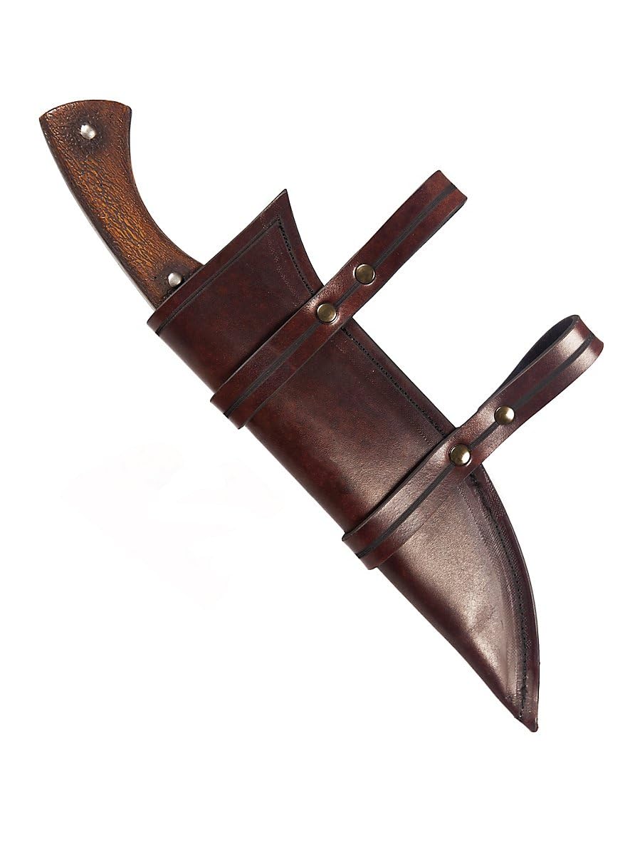 Andracor - Handgefertigte Messerscheide für Larp-Messer aus echtem Leder - LARP Mittelalter Wikinger & Cosplay