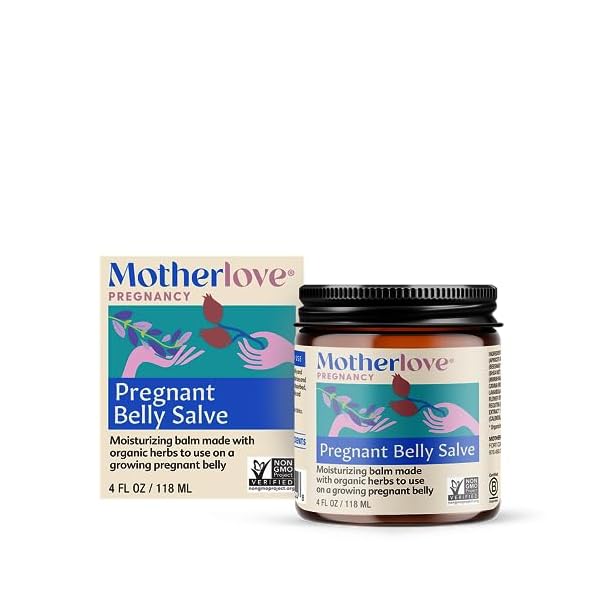 Motherlove Pregnant Stomach Salve (4 oz) Moisturizing Balm to Use on Rising Stomach—Non-GMO & Natural Herbs